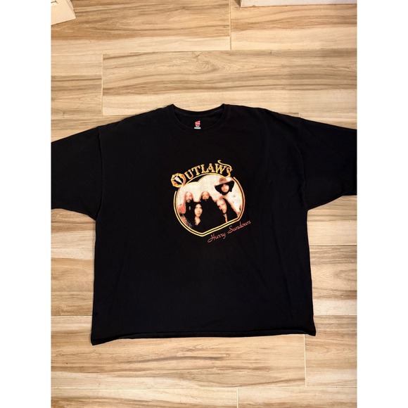 The Outlaws Hurry Sundown Band Tee Black Hanes Tagless Graphic T-Shirt Mens 5XL - Picture 1 of 6